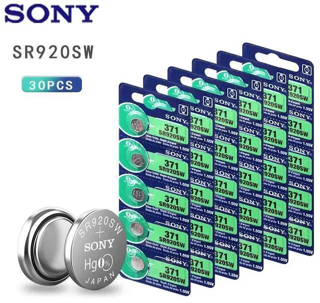 Main image of 30pcs SONY 45mAh AG6 371 SR920SW LR920 171 370 371 L921 LR69 SR920 SR69 1.55V Button Cell watch Coin Silver Oxide Battery