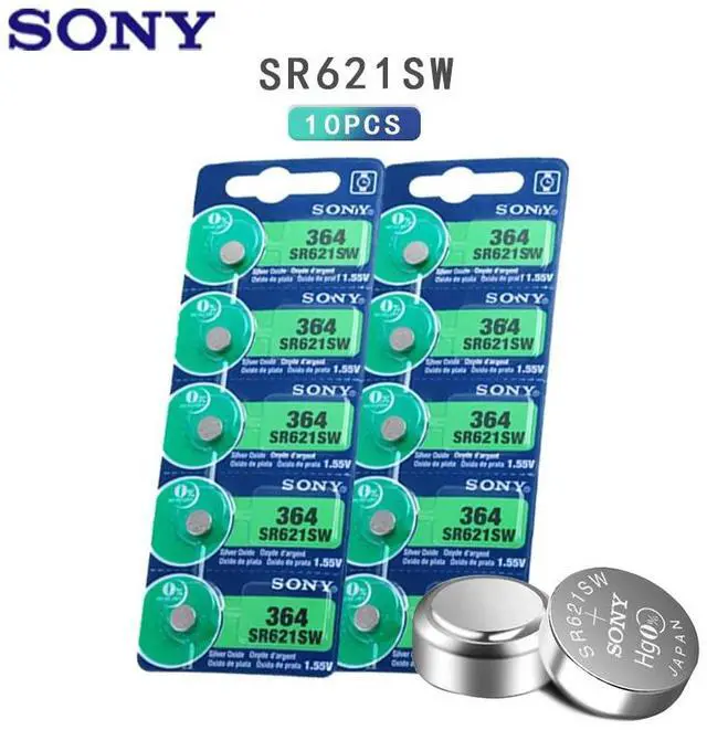 Main image of 10Pcs/Lot SONY LONG LASTING AG1 364 LR621 164 531 SR60 SR621SW 1.55V Watch Battery Button Coin Cell Brand