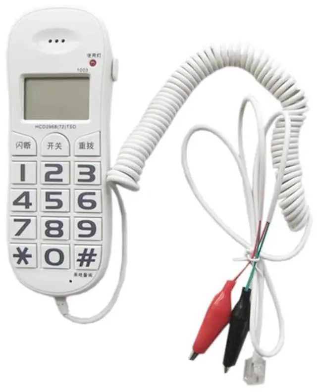 Alt view image 3 of 4 - Trimline Corded Telephone Landline with Caller ID, Flash, Redial, Mini Big Buttons Handsets Phone for Home Hotel- White, Black