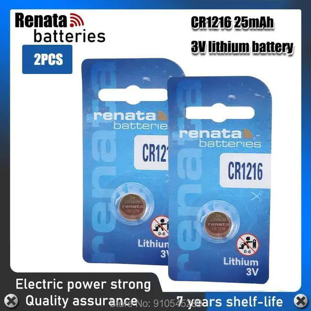 Main image of 2PCS RENATA  CR1216 CR 1216 1216 Watch Clock Lithium Battery Pilas DL1216 BR1216 ECR1216 5034LC LM1216 Button Coins Cells