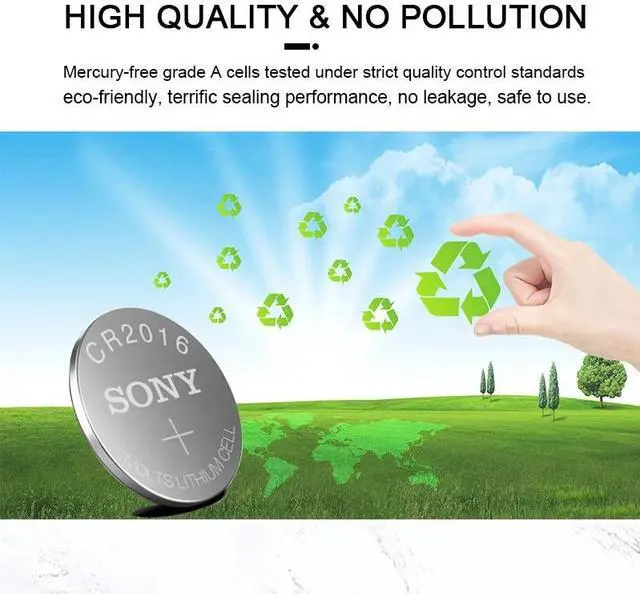 Alt view image 4 of 6 - 10pcs/lot For Sony CR2016 3V Lithium Battery For car key watch remote control toy 2016 ECR2016 CR 2016 Button Batteries