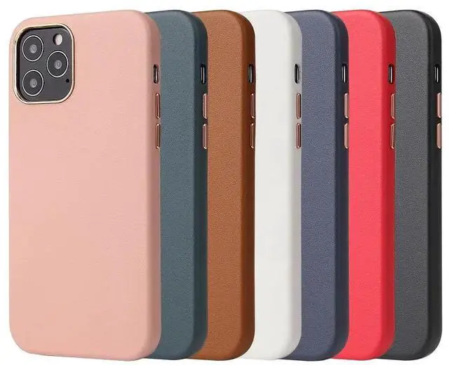 Alt view image 2 of 6 - For iPhone 12 Pro Case Genuine Leather Luxury Phone Case For iPhone 12 Pro Max 12 Mini Cover Metal Buttons Real Leather