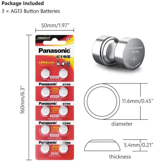 Alt view image 2 of 6 - 30pc 1.5V 120mAh AG13 LR44 LR 44 Zinc Button Coin Batteries Bateria For Watch Clock Toys Remote Control Hearing Aid