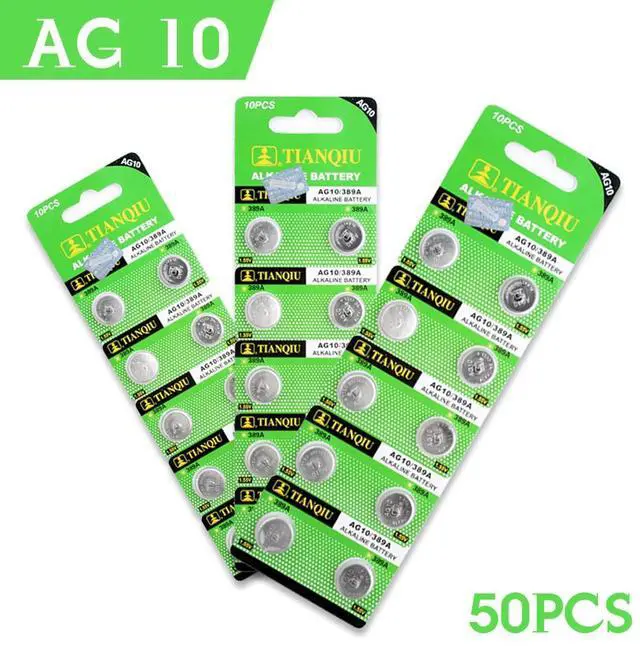 Main image of Lowest Price++Pile Montre+ +Hot Selling+ 50x LR1130 AG10 V10GA Cell Battery Watch Button Coin 189 389 390 LR54 Batteries 21