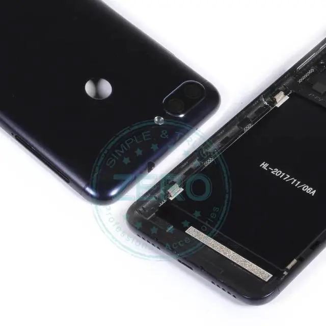 Alt view image 6 of 6 - For Asus Zenfone Max Plus M1 ZB570TL Back Battery Cover Metal + Side Button Keys Rear Housing Battery Door Spare Parts