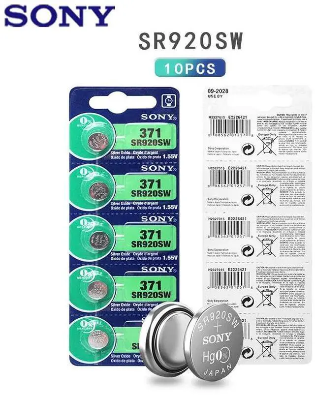 Main image of 10pcs Sony 45mAh 1.55V AG6 371 SR920SW LR920 171 370 L921 LR69 SR920 Button Batteries For Watch Toy Remote Cell Coin Battery