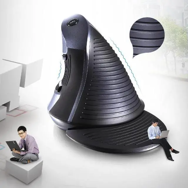 Alt view image 3 of 6 - Delux M618 GX Ergonomic Vertical Wireless Mouse 6 Buttons 1600DPI Optical Mice With  For PC Laptop