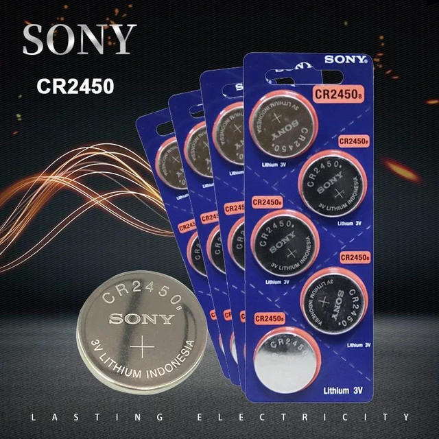 Alt view image 2 of 6 - 5PCS SONY CR2450 3V CR 2450 DL2050 BR2450 Lithium Button Cell Battery For Remote Control LED tea light vibes Calculators Car