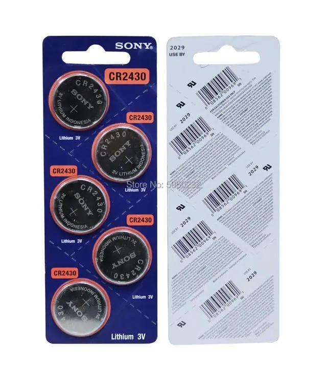Alt view image 5 of 6 - 5pcs Sony Wholesale CR2430 DL2430 2430 3V Button Battery For Watch Toy Headphone