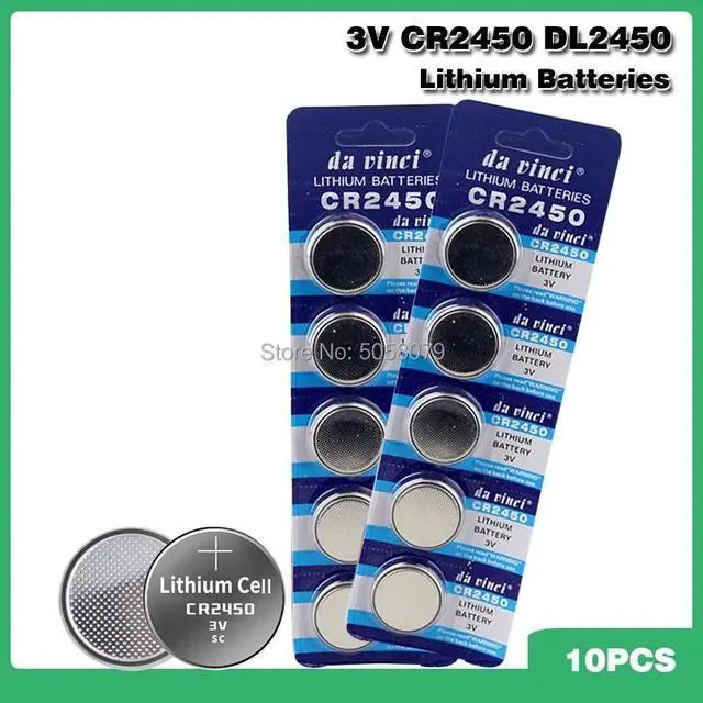 Main image of 10pcs CR2450 3V CR 2450 DL2050 BR2450 Lithium Battery Button Cell Batteries Battery Cell Button For Toys Remote Scale