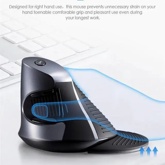 Alt view image 2 of 6 - Delux M618 GX Ergonomic Vertical Wireless Mouse 6 Buttons 1600DPI Optical Mice With  For PC Laptop