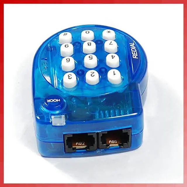 Alt view image 4 of 4 - Portable Mini Corded Landline Phone, with Headset, Button Dial, Fast Redial, Small Telephone for Office Conference, Blue