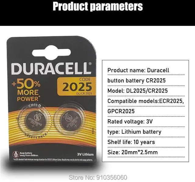 Alt view image 5 of 6 - 18pcs DURACELL cr2025 3V Button Cell Batteries For digital camera camcorder Watch Calculator Weight Scale DL/CR 2025