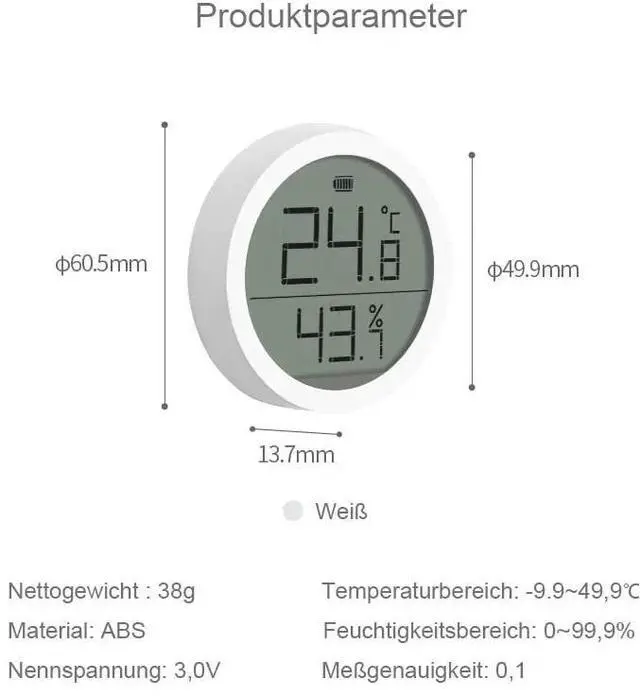 Alt view image 4 of 5 - Xiaomi Digital BLE5.0 Thermometer &Hygrometer Monitor Lite LCD Ink Screen Data Automatic Recording Work for Mi Home App