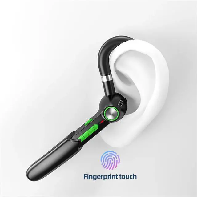 Alt view image 2 of 6 - kebidu Single Business Ear-hook Bluetooth Headset 5.0 Support Button+Touch Control Earphone Noise Reduction Stereo Earpiece