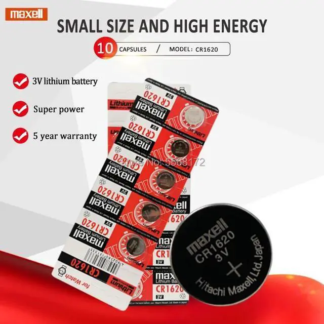 Main image of 10Pcs/Lot cr1620 Button Cell Batteries Product For Maxell 3V Lithium Battery CR 1620 Suitable Supports Watch