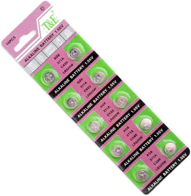 Main image of for wrist watch+Lowest Price+50 Pcs alkaline lithium manganese button batteries AG6 371A LR920 LR921 SR920 1.55V suit