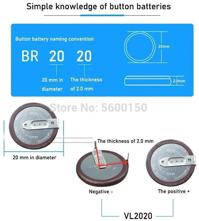 Alt view image 3 of 5 - VL2020 Car Key Fobs With Legs 90 degrees Rechargeable For  Button Battery