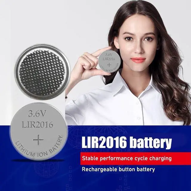 Alt view image 2 of 6 - ! 20pcs/lot LIR2016 3.6V Li-on Rechargeable Button Coin Cell Battery Can Replace CR2016 for watches