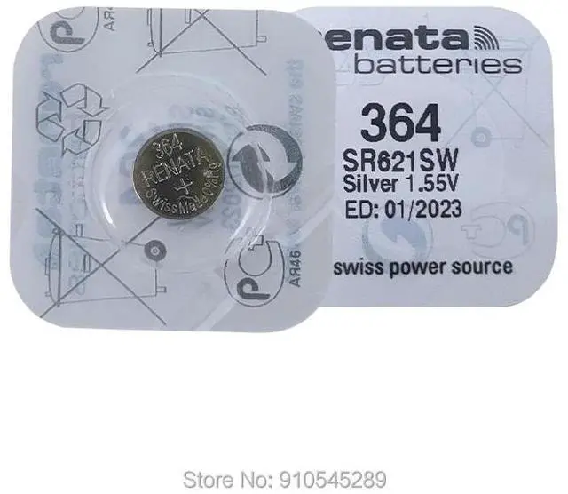 Alt view image 6 of 6 - 20pc RETAIL 364 SR621SW V364 SR60 SR621 AG1 LR621 164 531 1.55V Button Batteries For Watch Toy Remote Cell Coin Battery