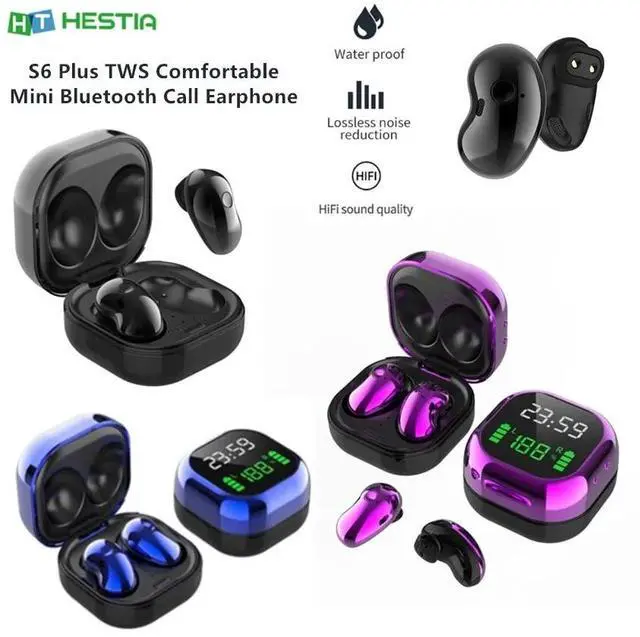 Main image of S6 Plus TWS Comfortable Mini Button Bluetooth Earphones High-end Waterproof HiFi Sound Binaural Call Earpieces 9D Sport Earbuds