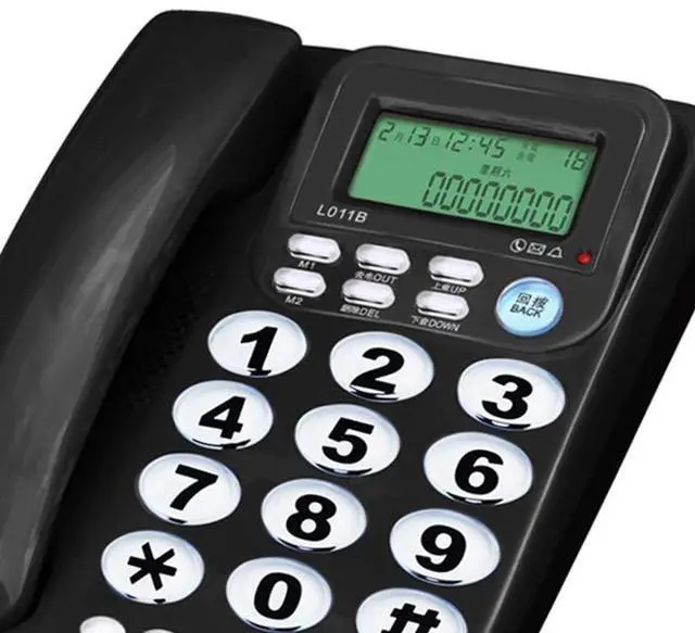 Alt view image 2 of 4 - Desktop Corded Phone with Caller ID, DTMF/FSK System, Adjustable LCD Brightness & Volume, Large Buttons, for Seniors Home