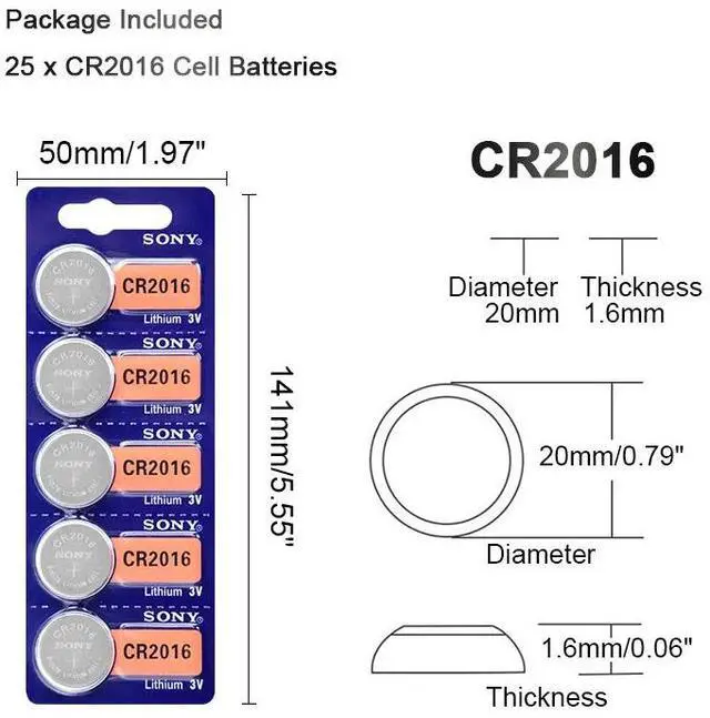 Alt view image 2 of 6 - 10pcs/lot For Sony CR2016 3V Lithium Battery For car key watch remote control toy 2016 ECR2016 CR 2016 Button Batteries