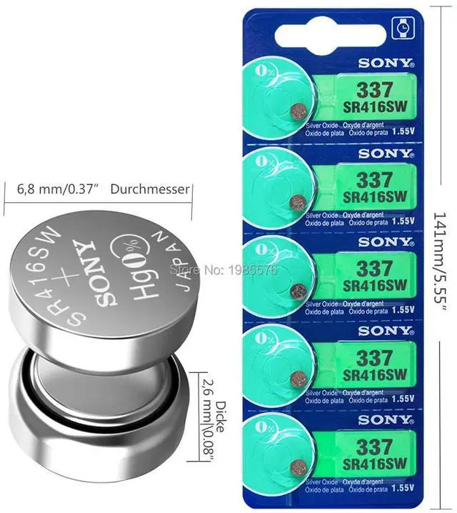 Alt view image 2 of 5 - 20Pcs/Lot For Sony  LONG LASTING 337 SR416SW 623 D337 V337 SP337 Watch Battery Button Coin Cell For Watch Car Remotes