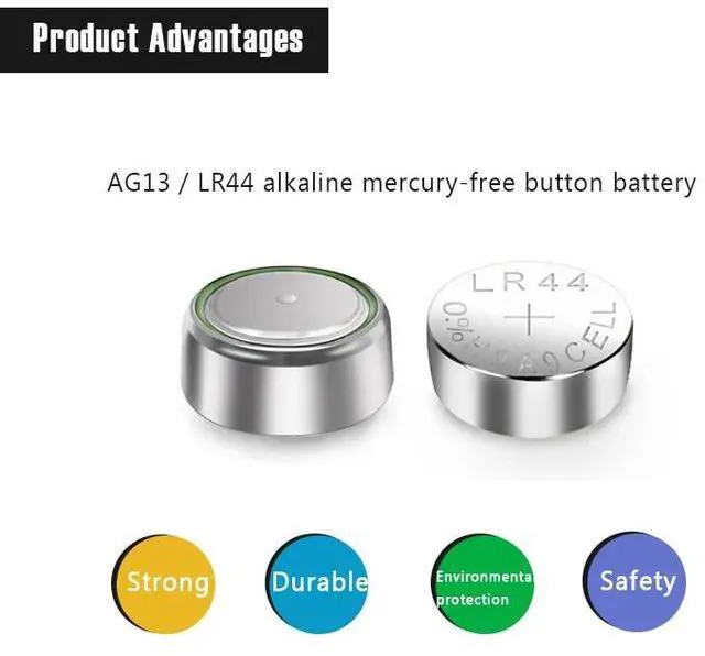 Alt view image 5 of 6 - DEAH 100PCS AG13 LR44 1.55V Alkaline Cell Coin Battery AG 13 LR44W LR1154 SR44 A76 357A 303 357 Button Batteries For Watches Toy