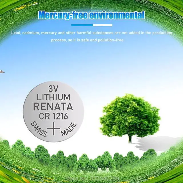 Alt view image 3 of 6 - 2PCS RENATA  CR1216 CR 1216 1216 Watch Clock Lithium Battery Pilas DL1216 BR1216 ECR1216 5034LC LM1216 Button Coins Cells