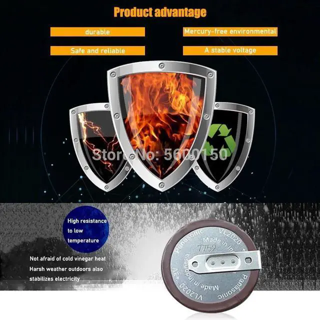 Alt view image 2 of 5 - VL2020 Car Key Fobs With Legs 90 degrees Rechargeable For  Button Battery