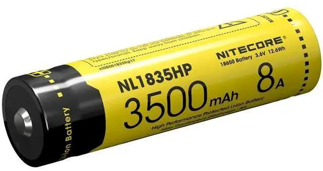 Alt view image 2 of 2 - 2017 Nitecore NL1835HP High Performance 18650 3500mAh 3.6V 12.6Wh 8A Protected Li-ion Button Top Battery for High Drain Devices