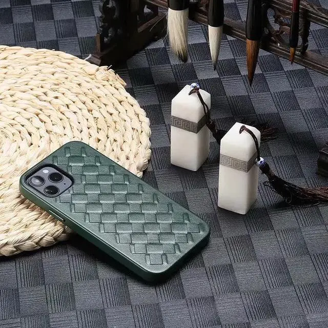 Alt view image 2 of 6 - For iPhone 12 Pro Max Case Genuine Leather Phone Case For iPhone 12 Mini Real Leather Metal Button Back Cover Capa