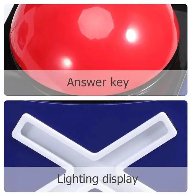 Alt view image 2 of 6 - 2Pcs Squeeze Sound Box Game Answer Buzzer Electronic Sounding Toy TV Show Sound Button without Battery Red