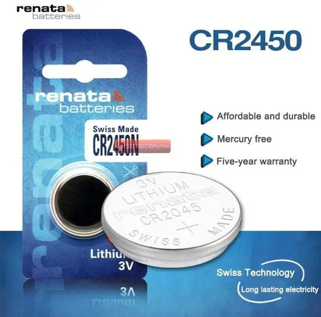 Alt view image 4 of 5 - 3pc  Renata CR2450 CR 2450 3V Lithium Button Cell Battery Coin Batteries For Watches,clocks,hearing aids