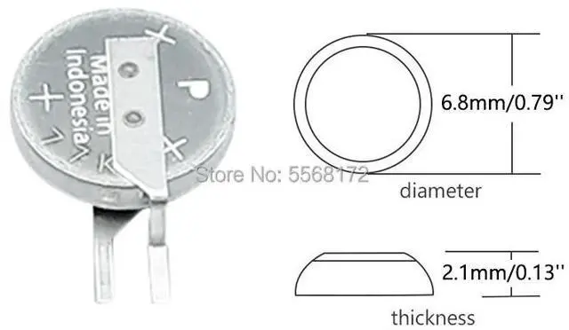 Alt view image 2 of 6 - 4pcs   ML621 ML621S ML-621S ML621S/DN ML-621S/DN 621 3V Rechargeable button battery with pins