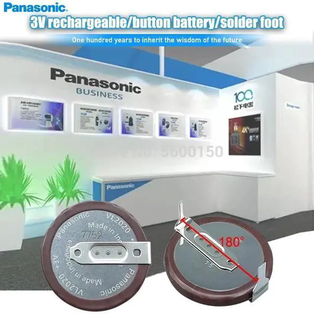 Alt view image 3 of 5 - VL2020 3V 20mAh coin type rechargeable 180 degrees fillet lithium button cell battery