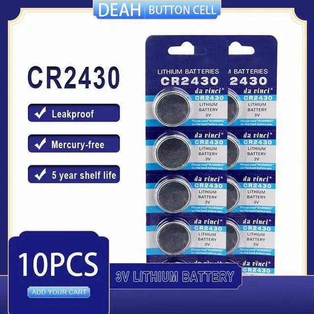 Main image of 10PCS/LOT CR2430 Lithium Battery 3V CR 2430 DL2430 BR2430 ECR2430 for Watch Computer Calculator Control Toys Button Batteries