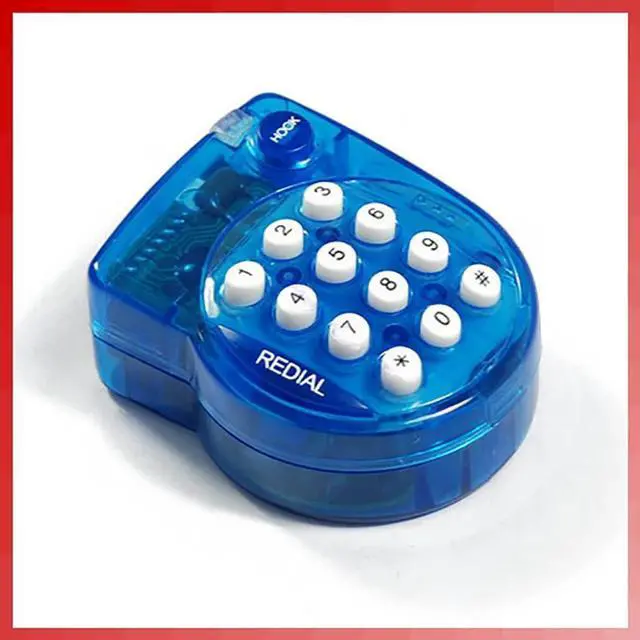Alt view image 3 of 4 - Portable Mini Corded Landline Phone, with Headset, Button Dial, Fast Redial, Small Telephone for Office Conference, Blue