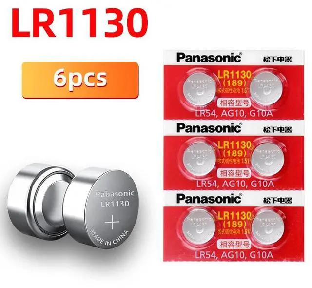 Main image of 6pcs/lot  1.5V AG10 LR1130 Coin Cell Battery Batteries LR 1130 Alkaline AG10 389 LR54 SR54 SR1130W 189 LR1130 Button