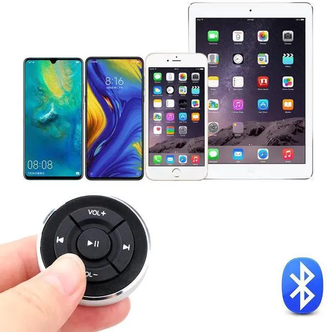 Alt view image 2 of 6 - LEEPEE Car Steering Wheel Wireless Remote Controls For IOS Android Phone Tablet Motorcycle Bike Bluetooth Media Volume Button