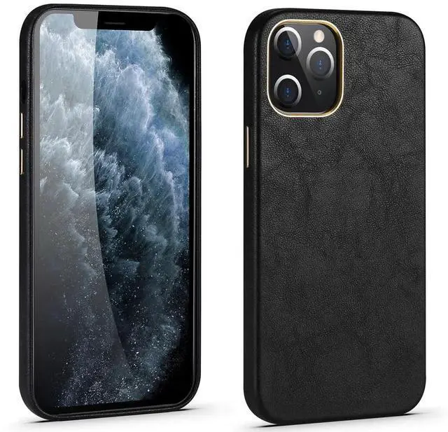 Alt view image 3 of 6 - Luxury Genuine Leather Back Cover For iPhone 11 12 Pro Max X XS XR 7 8 Plus SE 2020 12 Mini Case Real Leather Metal Button