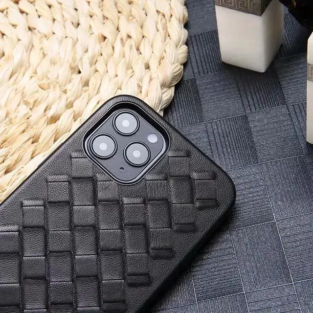 Alt view image 4 of 6 - For iPhone 12 Pro Max Case Genuine Leather Phone Case For iPhone 12 Mini Real Leather Metal Button Back Cover Capa