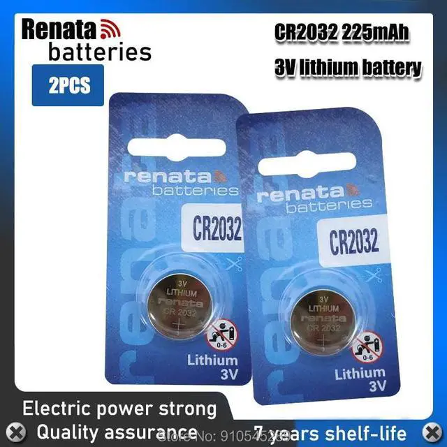 Main image of 2pcs RENATA cr2032 cr 2032 3V Lithium Battery For Watch computer Remote Control Calculator button cell coin battery