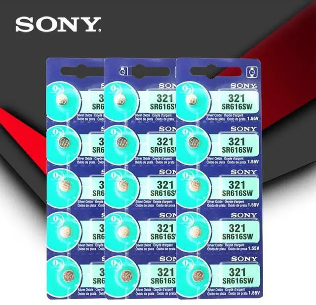 Main image of 15pcs Sony 321 SR616SW 1.55V Silver Oxide Watch Battery SR616SW 321 Button Coin Cell MADE IN JAPAN