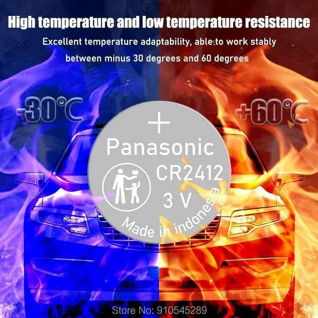 Alt view image 2 of 6 - 1PCS  CR2412 CR 2412 3V Lithium Battery For LEXUS Car Controller Watch Key Fobs Remote Clock Button cell