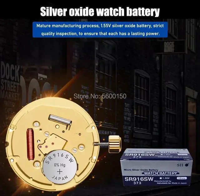 Alt view image 2 of 6 - 1pc FOR SEIZAIKEN 373 SR916SW 916 SR916 Watch Battery SR916SW 373 Button Coin Cell MADE IN JAPAN