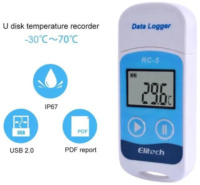 Main image of RC-5 High-precision Digital USB Temperature Data Logger for Warehouse Storage, Refrigerated Transport, Laboratory, Etc