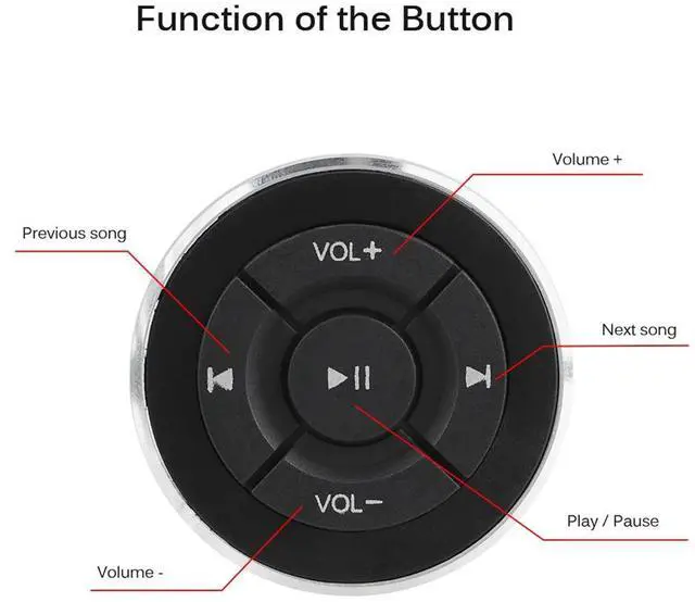 Alt view image 4 of 6 - LEEPEE Car Steering Wheel Wireless Remote Controls For IOS Android Phone Tablet Motorcycle Bike Bluetooth Media Volume Button