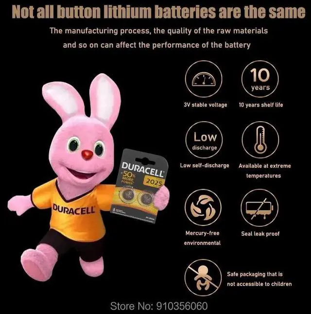 Alt view image 3 of 6 - 18pcs DURACELL cr2025 3V Button Cell Batteries For digital camera camcorder Watch Calculator Weight Scale DL/CR 2025